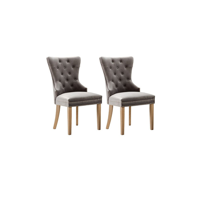 HomeBeyond Upholstered Dining Chairs Solid Wood Living Room Dining Room Accent Chairs with Amrless (Set of 2)- UC-10 - HomeBeyond