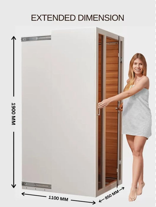 Hongyuan Saunas Single Person or Two Person EXTENDABLE Indoor FAR Infrared Heating Sauna Bluetooth Compatible - HomeBeyond