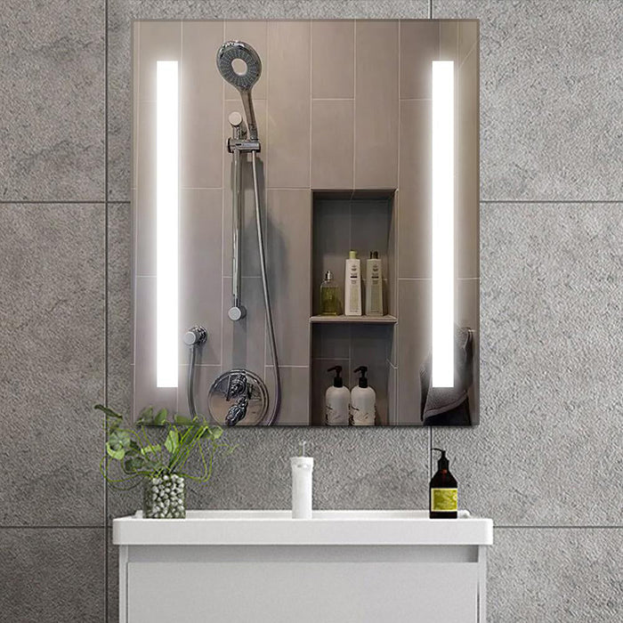 Large LED Lighted Bathroom Vanity Wall Mirror with Rock Switch - HomeBeyond