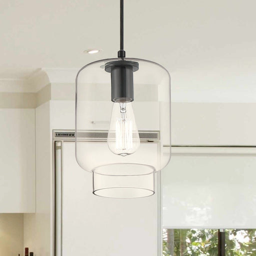Modern Elegant Black 1 Light Glass Pendant Chandelier Light Ceiling Light Fixtures For Kitchen Island - 20021BK - HomeBeyond