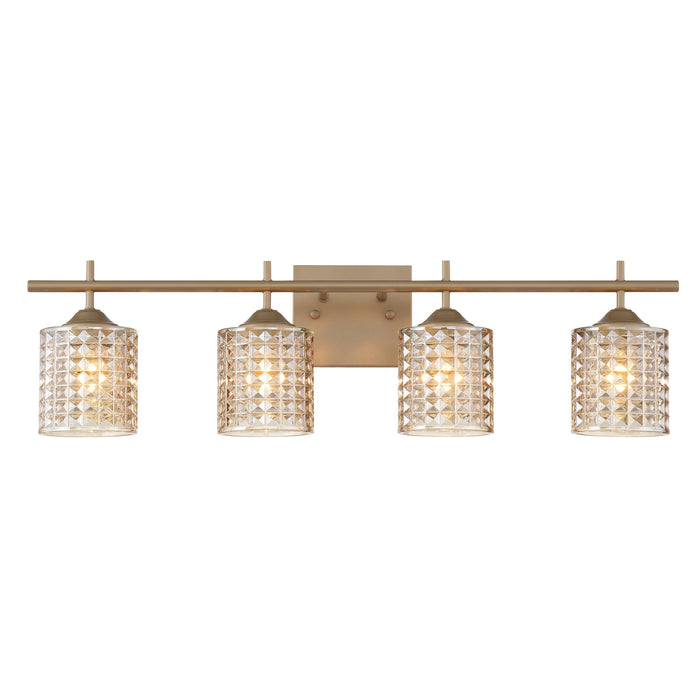 Modern Elegant Cut Crystal Bathroom Vanity Light Fixtures Gold / Chrome 4 Lights Vanity Lighting Over Mirror Wall Sconce with Clear Glass Shade for Hallway Kitchen Living Room 10004BD-S02 / 10004CH-S02 - HomeBeyond