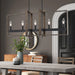 Modern Farmhouse Style 5-Lights Linear LED Pendant Chandelier Lighting Ceiling Light Fixture - HomeBeyond