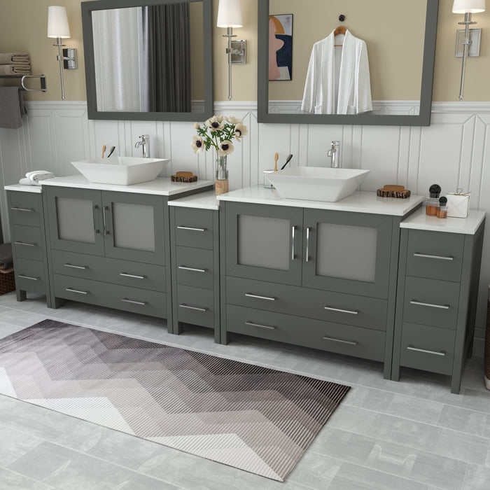 Ravenna 108" Double Sink Bathroom Vanity Combo Set - HomeBeyond