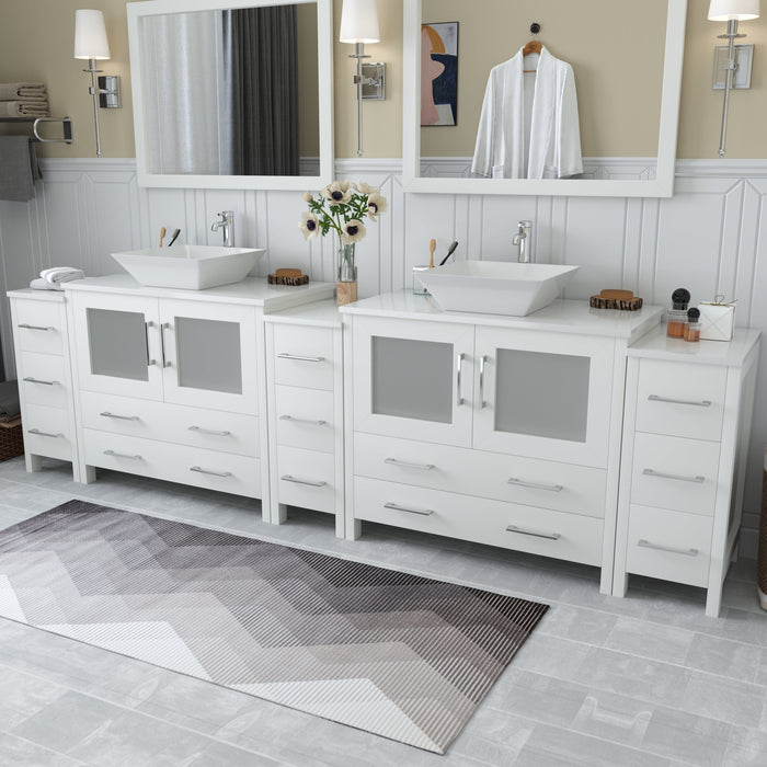 Ravenna 108" Double Sink Bathroom Vanity Combo Set - HomeBeyond