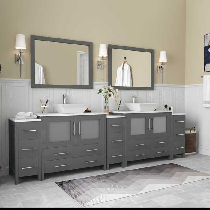 Ravenna 108" Double Sink Bathroom Vanity Combo Set - HomeBeyond
