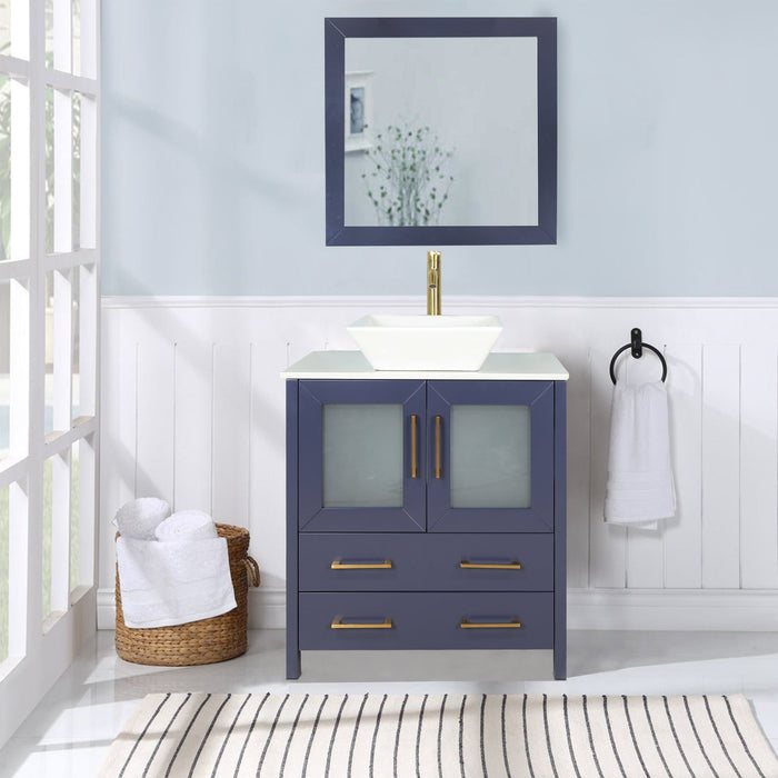 30 Navy Blue Single Sink Vanity