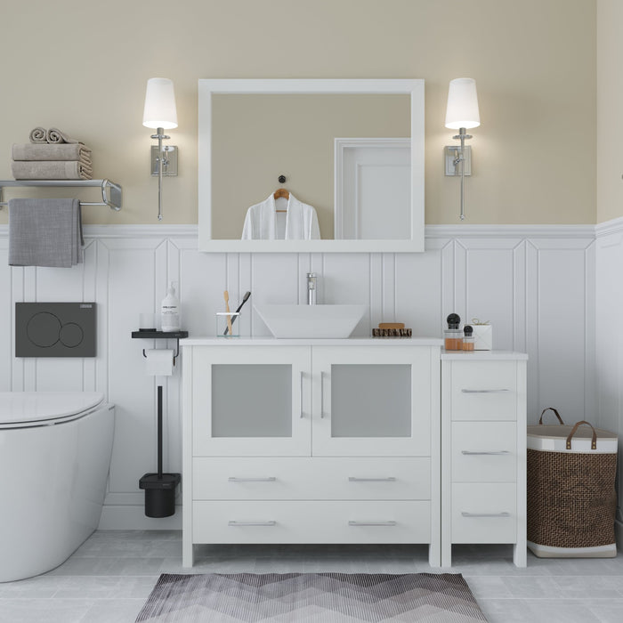 48 White Double Sink Vanity Cabinet 