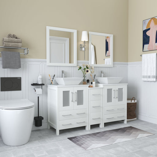 Ravenna 60" Double Sink Bathroom Vanity Combo Set - HomeBeyond