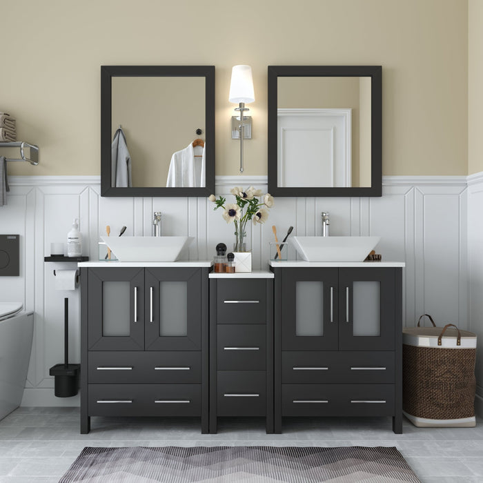 Ravenna 60" Double Sink Bathroom Vanity Combo Set - HomeBeyond