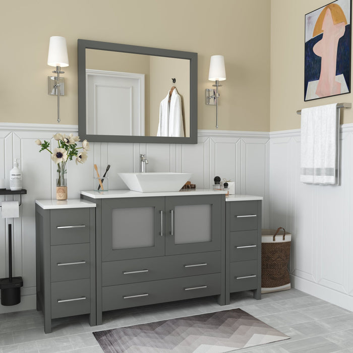 Ravenna 60" Single Sink Small Bathroom Vanity Set - HomeBeyond