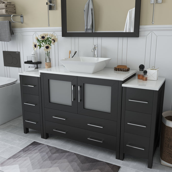 60 inch black vanity single deals sink