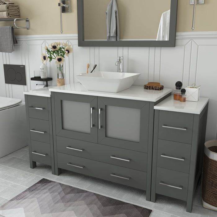 Ravenna 60" Single Sink Small Bathroom Vanity Set - HomeBeyond