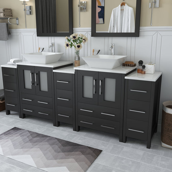 Ravenna 84" Double Sink Bathroom Vanity Combo Set - HomeBeyond