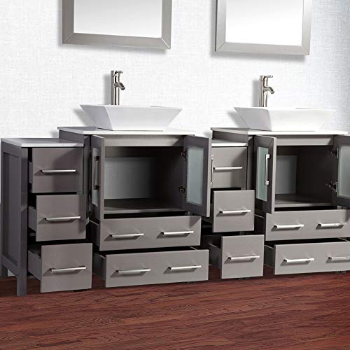 Ravenna 84" Double Sink Bathroom Vanity Combo Set - HomeBeyond