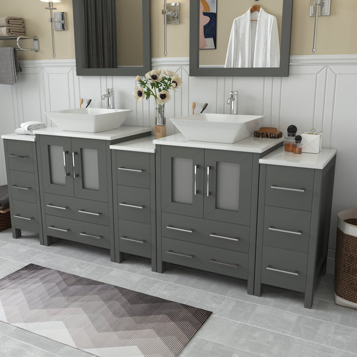 Ravenna 84" Double Sink Bathroom Vanity Combo Set - HomeBeyond