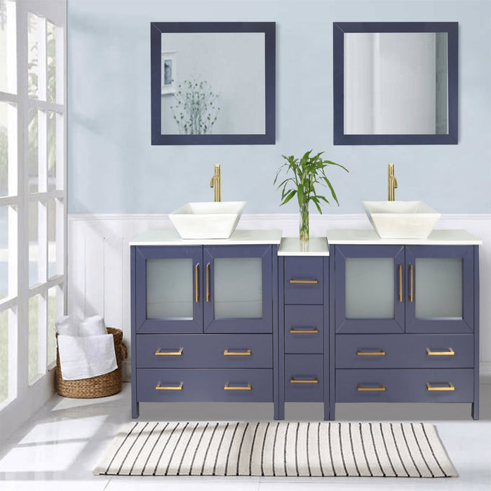 Ravenna 84" Double Sink Bathroom Vanity Combo Set - HomeBeyond