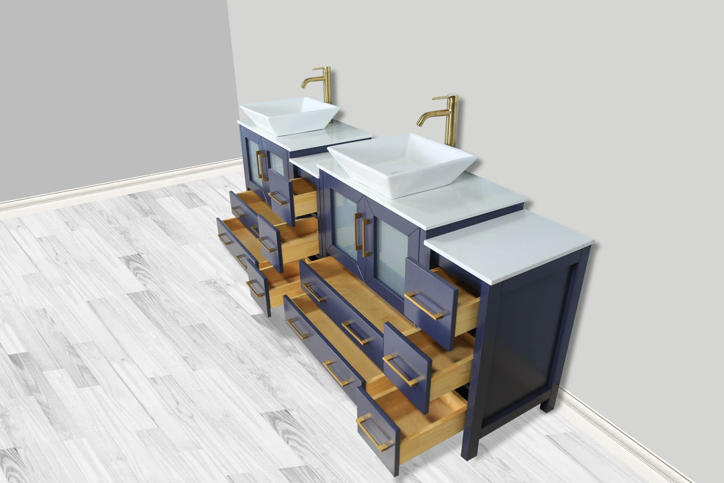 Ravenna 84" Double Sink Bathroom Vanity Combo Set - HomeBeyond
