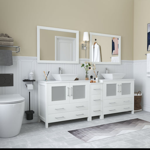 Ravenna 84" Double Sink Bathroom Vanity Combo Set - HomeBeyond