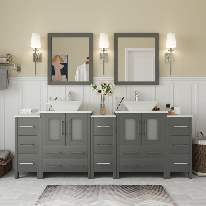 Ravenna 84" Double Sink Bathroom Vanity Combo Set - HomeBeyond