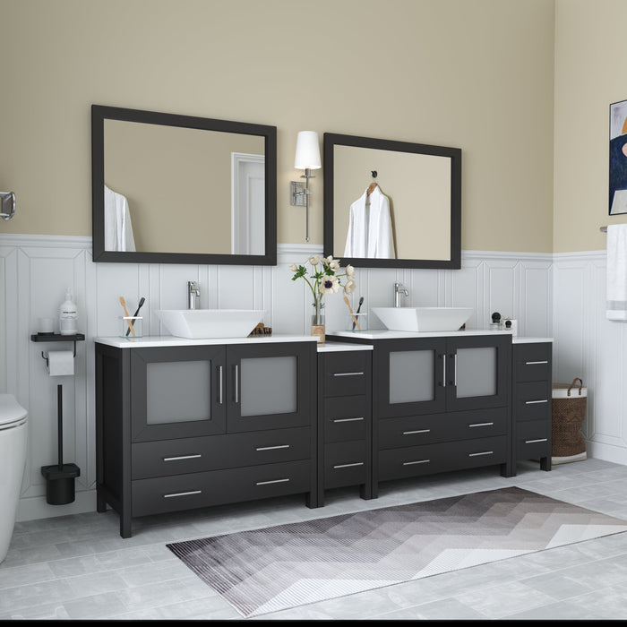 Ravenna 96" Double Sink Bathroom Vanity Combo Set - HomeBeyond