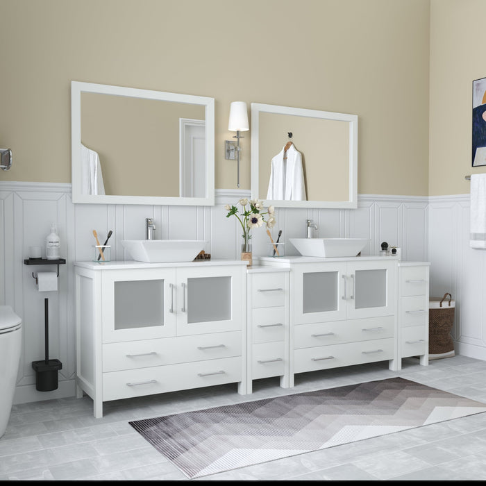 Ravenna 96" Double Sink Bathroom Vanity Combo Set - HomeBeyond