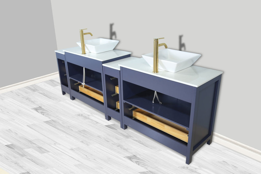 Ravenna 96" Double Sink Bathroom Vanity Combo Set - HomeBeyond