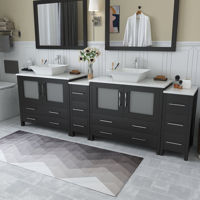 Ravenna 96" Double Sink Bathroom Vanity Combo Set - HomeBeyond