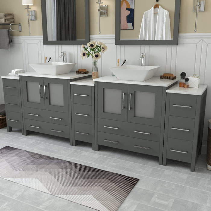 Ravenna 96" Double Sink Bathroom Vanity Combo Set - HomeBeyond