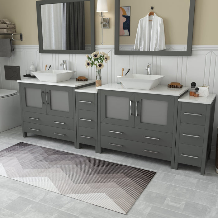 Ravenna 96" Double Sink Bathroom Vanity Combo Set - HomeBeyond