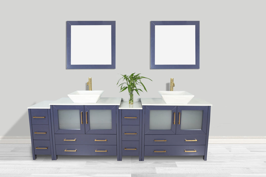 Ravenna 96" Double Sink Bathroom Vanity Combo Set - HomeBeyond