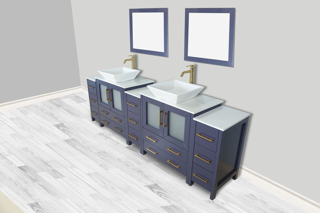 Ravenna 96" Double Sink Bathroom Vanity Combo Set - HomeBeyond