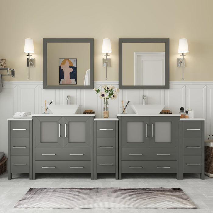 Ravenna 96" Double Sink Bathroom Vanity Combo Set - HomeBeyond