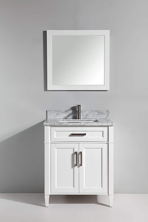 Savona 30" Single Sink Bathroom Vanity Set Carrara Marble Stone Top - HomeBeyond