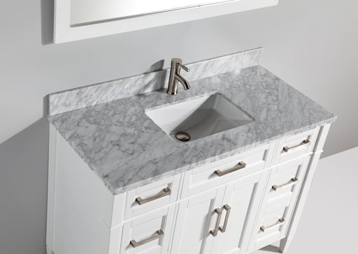 Savona 60" Single Sink Bathroom Vanity Set Carrara Marble Stone Top - HomeBeyond