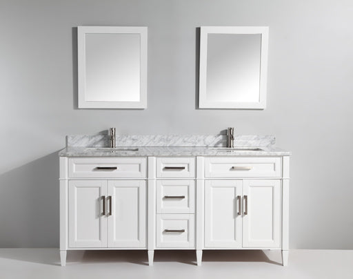 Savona 72" Double Sink Bathroom Vanity Set Carrara Marble Stone Top - HomeBeyond