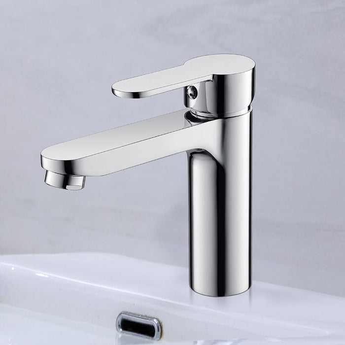 Single Handle Brushed Nickel/Chrome Bathroom Faucet - HomeBeyond