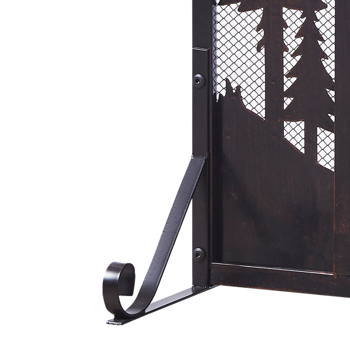 Single Panel Iron Fireplace Screen with Door - HomeBeyond