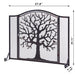 Single Panel Iron Fireplace Screen with Door - HomeBeyond