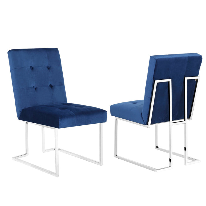 Tufted Velvet Upholstered Dining Side Chair Set of 2 Pcs - HomeBeyond