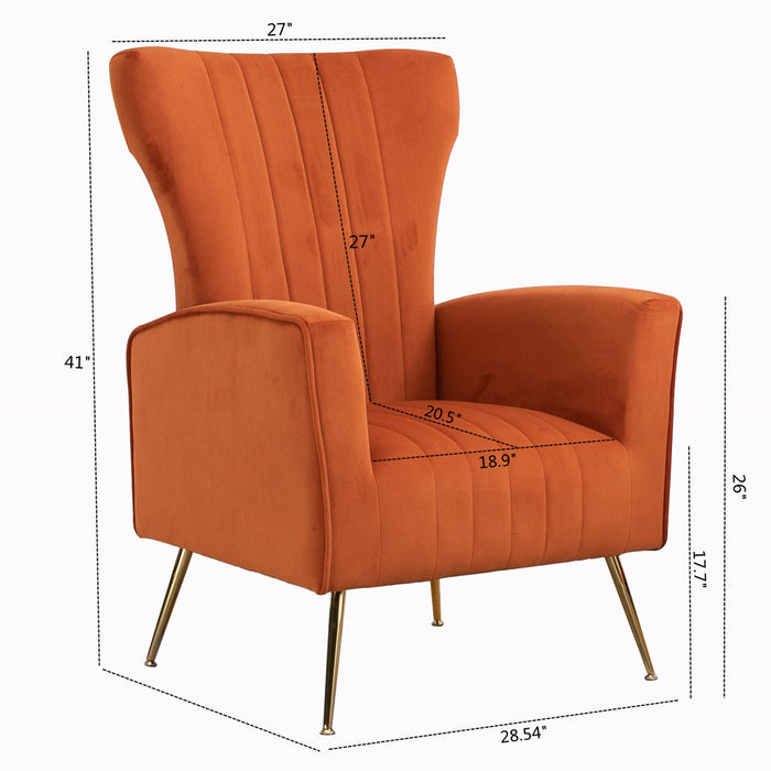 Tufted Velvet Upholstered Soft Accent Arm Chair - HomeBeyond