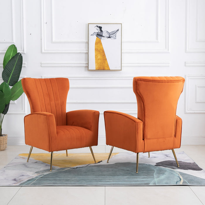 Tufted Velvet Upholstered Soft Accent Arm Chair - HomeBeyond