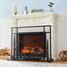 Unique Forest Woodhouse Black Single Panel Iron Fireplace Screen - HomeBeyond