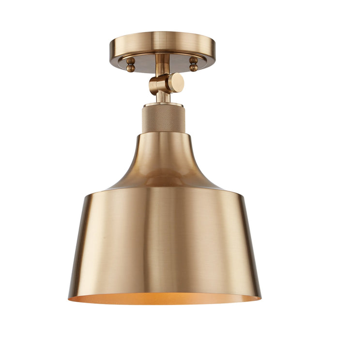 Vanity Art 1-Light Industrial Flush Mount Ceiling Light fixture in Stain Gold with Metal Shade Semi Flush Mount for Hallway, Entryway, Foyer, Bedroom, Cafe, Bar FM208-1SG3 - HomeBeyond