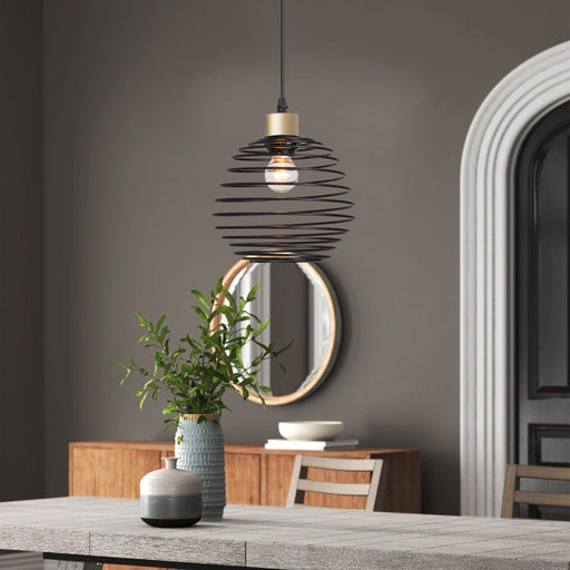 Vanity Art 1-Light Single Pendant Light with Metal Shade Lighting | Modern Fixtures Accent Ceiling Lights for Bedroom Entrance Doorway Dining Room Living Room Hallway Bathroom Pendants - HomeBeyond