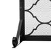 Vanity Art 1-Panel Iron Fireplace Screen | Heavy-Duty and Heat-Resistant Indoor Single Panel Geometric Pattern Iron Fireplace Screen with 29.33-inch Height, Black, MLT3026FP-BK - HomeBeyond