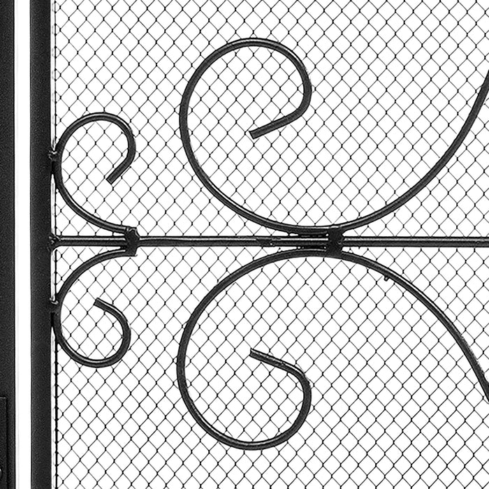 Vanity Art 2-Door Iron Fireplace Screen | Heavy-Duty and Heat-Resistant Fashion 2 Panel Unique Pattern Iron Fireplace Screen with 31.1-inch Height, Black, MLT2055FP-BK - HomeBeyond