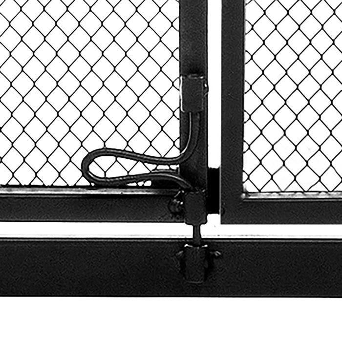 Vanity Art 2 Panel Iron Fireplace Screen | Heavy-Duty and Heat-Resistant Elegant 2 Panel Unique Pattern Iron Fireplace Screen with 31.1-inch Height, Black, MLT2077FP-BK - HomeBeyond