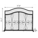 Vanity Art 2 Panel Iron Fireplace Screen | Heavy-Duty and Heat-Resistant Elegant 2 Panel Unique Pattern Iron Fireplace Screen with 31.1-inch Height, Black, MLT2077FP-BK - HomeBeyond