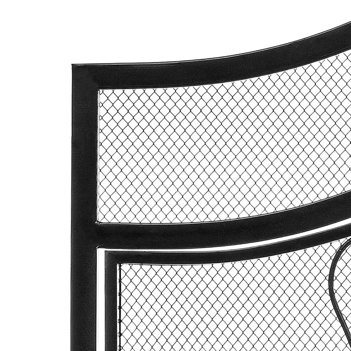 Vanity Art 2 Panel Iron Fireplace Screen | Heavy-Duty and Heat-Resistant Elegant 2 Panel Unique Pattern Iron Fireplace Screen with 31.1-inch Height, Black, MLT2077FP-BK - HomeBeyond