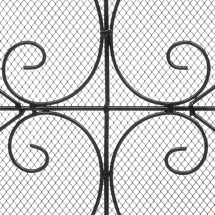 Vanity Art 2 Panel Iron Fireplace Screen | Heavy-Duty and Heat-Resistant Elegant 2 Panel Unique Pattern Iron Fireplace Screen with 31.1-inch Height, Black, MLT2077FP-BK - HomeBeyond